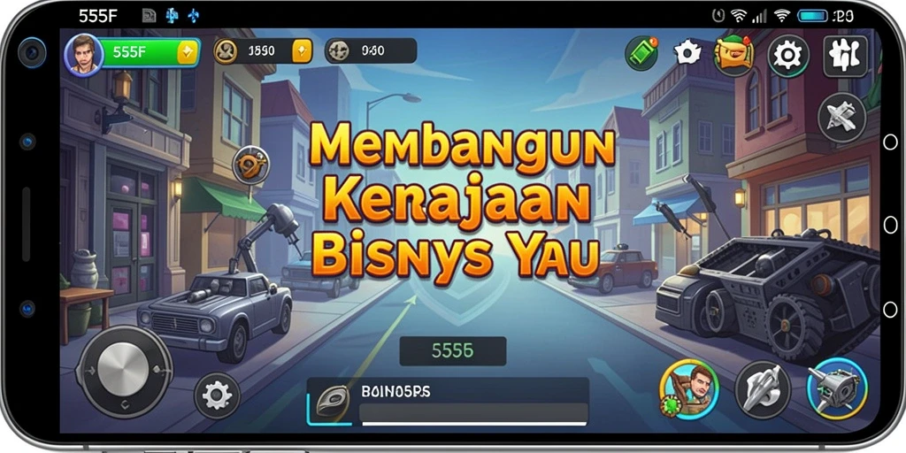 Tampilan gameplay menarik di 555F yang penuh tantangan.