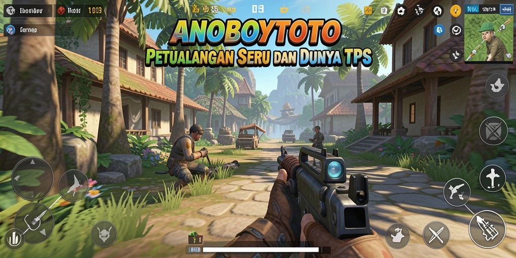 Screenshot gameplay ANOBOYTOTO menampilkan aksi seru dalam pertarungan TPS.
