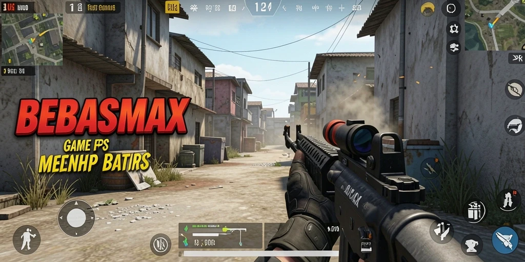 Screenshot gameplay BEBASMAX yang menampilkan aksi tembak-menembak yang mendebarkan.