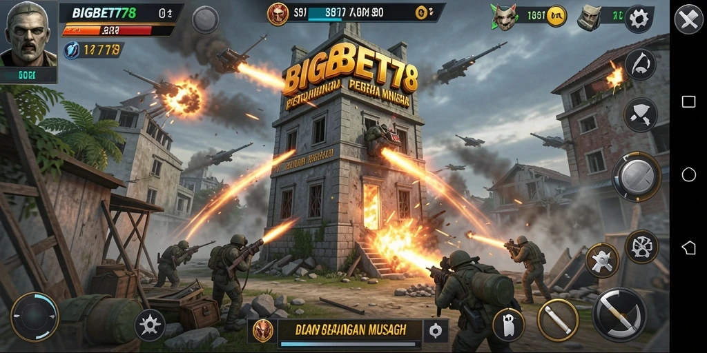 Tangkapan layar utama BIGBET78 menampilkan aksi seru dalam Tower Defense.