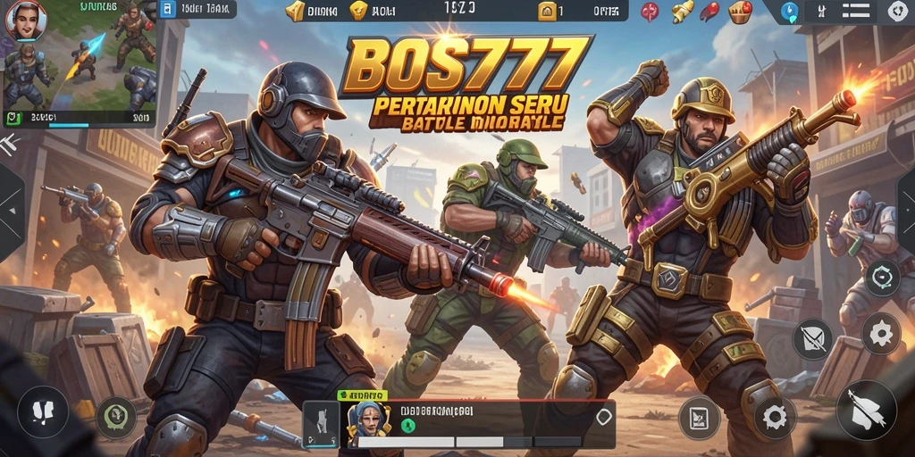 Tampilan gameplay seru di BOS777, aksi Battle Royale intens.