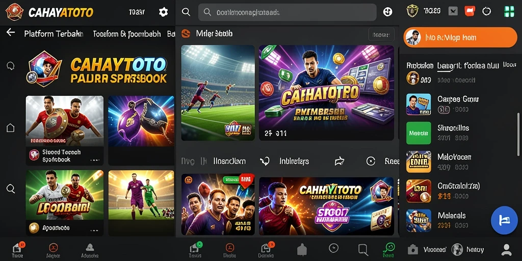 Screenshot CAHAYATOTO yang menunjukkan fitur taruhan olahraga terkini.