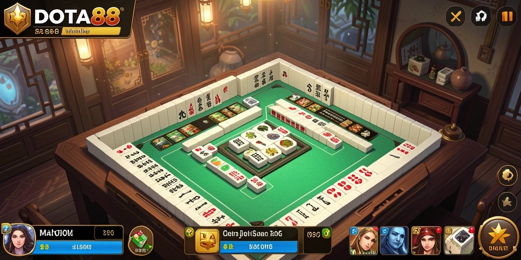 Gameplay Mahjong yang menarik di DOTA88 dengan desain yang menawan.