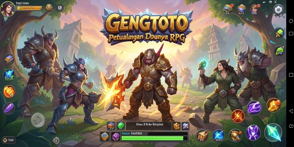 Screenshot utama GENGTOTO menampilkan aksi seru dalam permainan RPG.