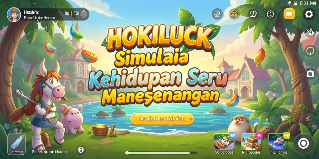 Screenshot HOKILUCK menampilkan karakter dalam simulasi kehidupan nyata.