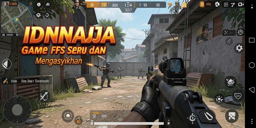 Screenshot permainan <strong>IDNRAJA</strong> menampilkan aksi menembak yang intens dan seru.