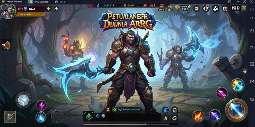 Tangkapan layar KING403 menampilkan gameplay epik dengan pertarungan seru melawan monster.