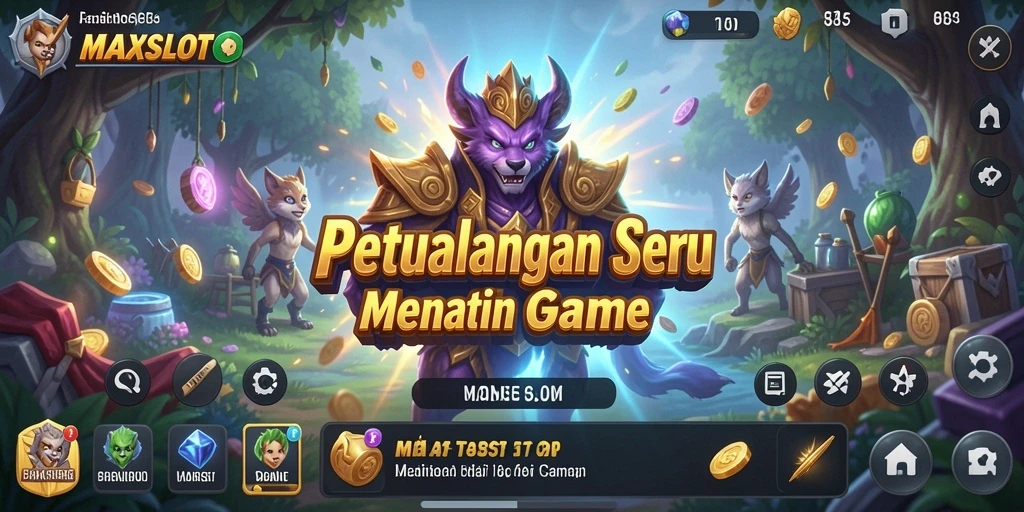 Tampilan gameplay MAXSLOT yang menawan dengan petualangan seru.