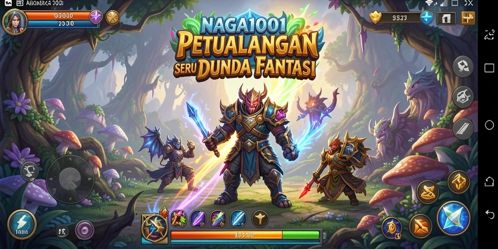 Screenshot NAGA1001 menunjukkan karakter menjelajahi hutan mistis dengan grafis memukau.