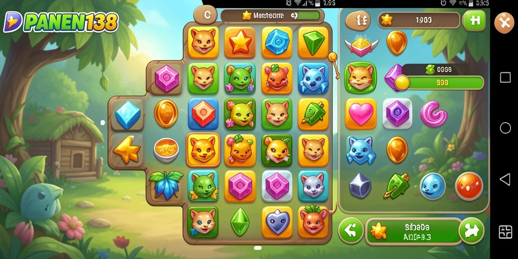 Screenshot gameplay <strong>PANEN138</strong> dengan aksi mencocokkan warna-warni yang seru.