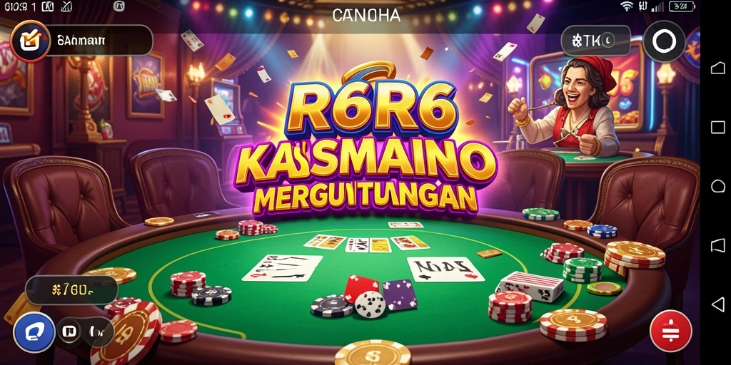 Tampilan gameplay Kasino R6R6 yang mengasyikkan dan penuh warna.